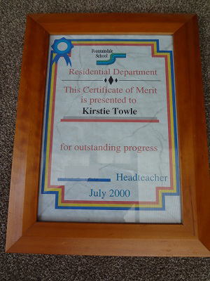 Kirstie Anne Towle, school certificate 2000